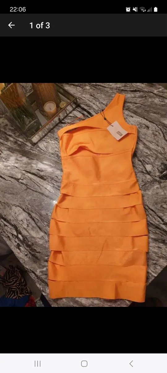 Missguided orange bandage dress hotsell