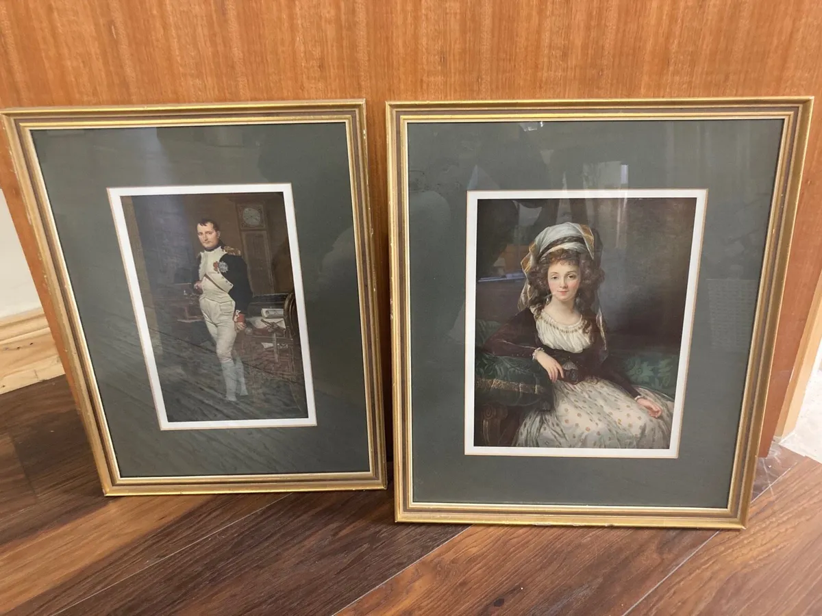 Two French prints frame mounted