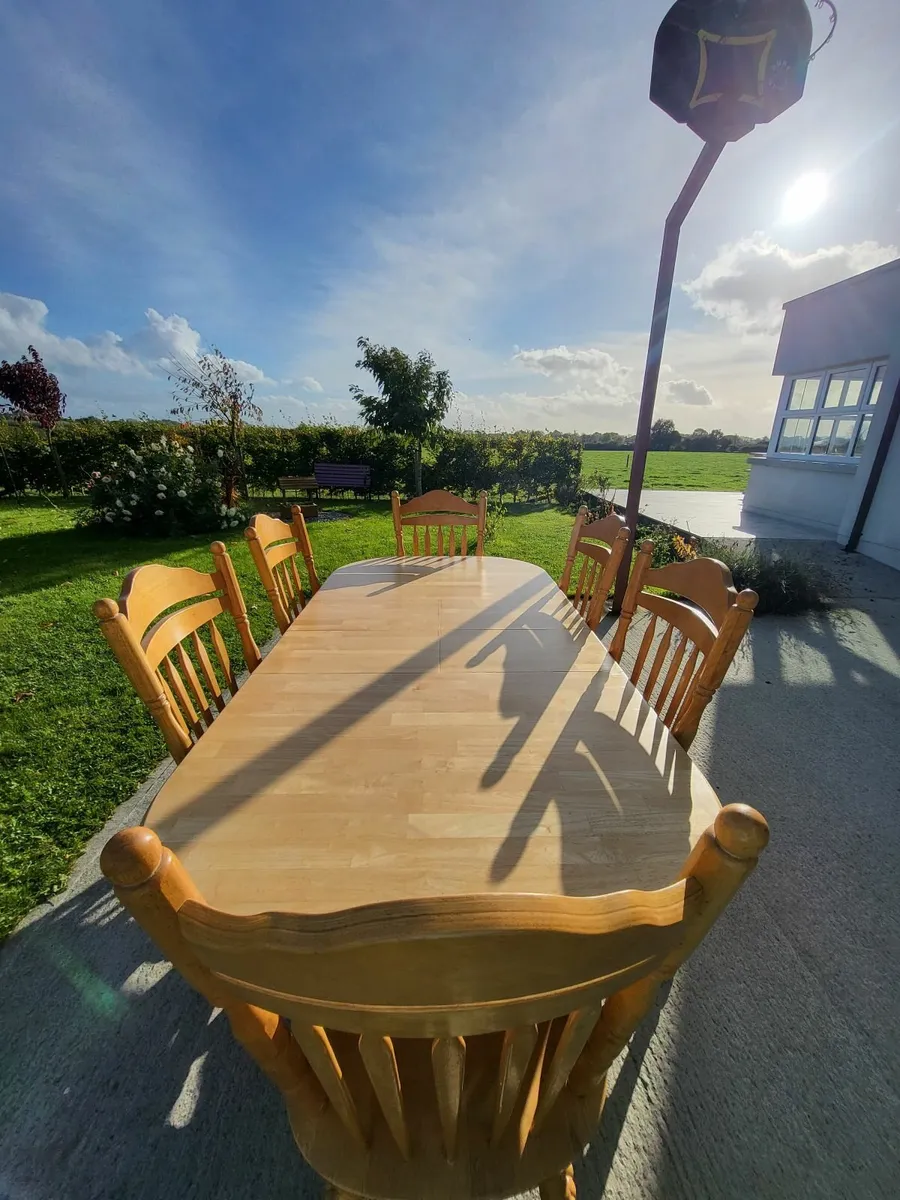 Extendable Dining Room Table and Six Chairs - Image 2
