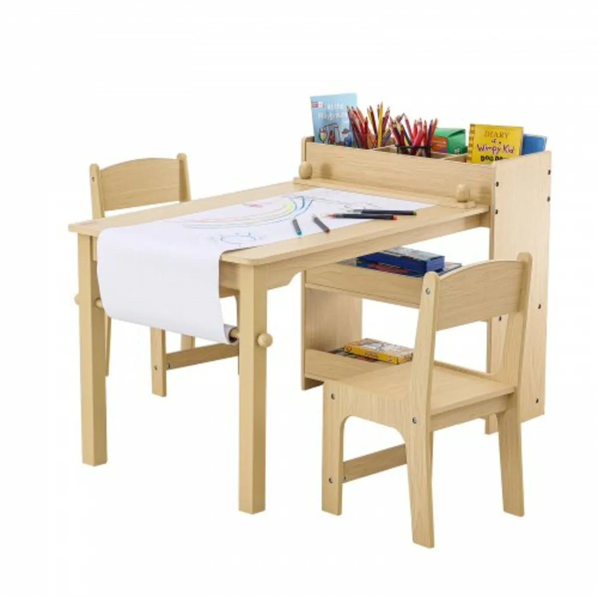 Art Table and 2 Chairs Toddler Craft and Play Tabl - Image 1