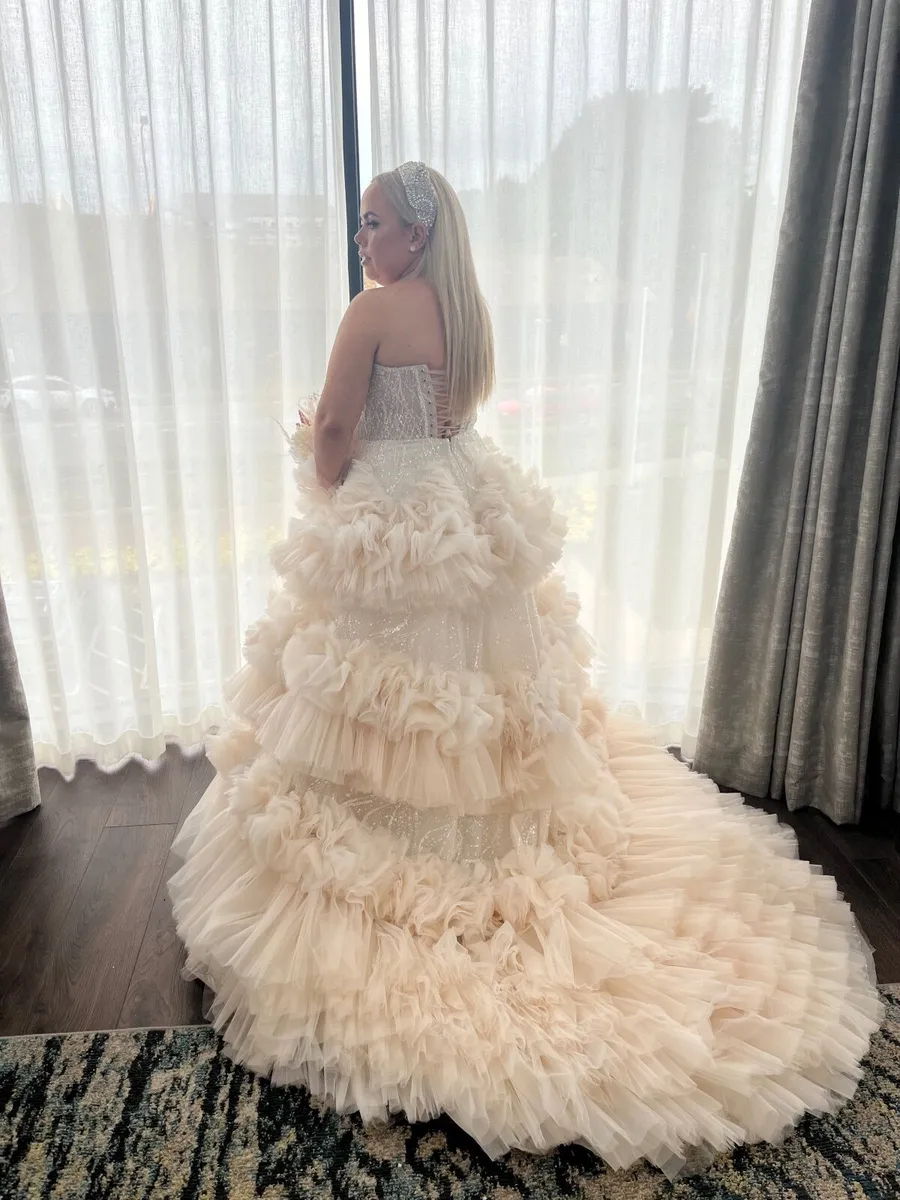 Wedding gowns in commercial interchangeable street