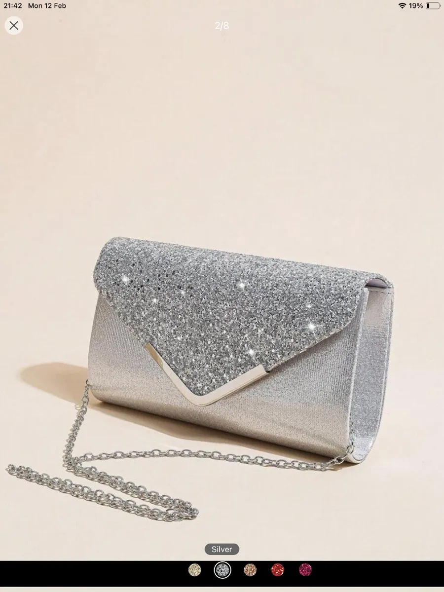 Silver clutch bag sale sale