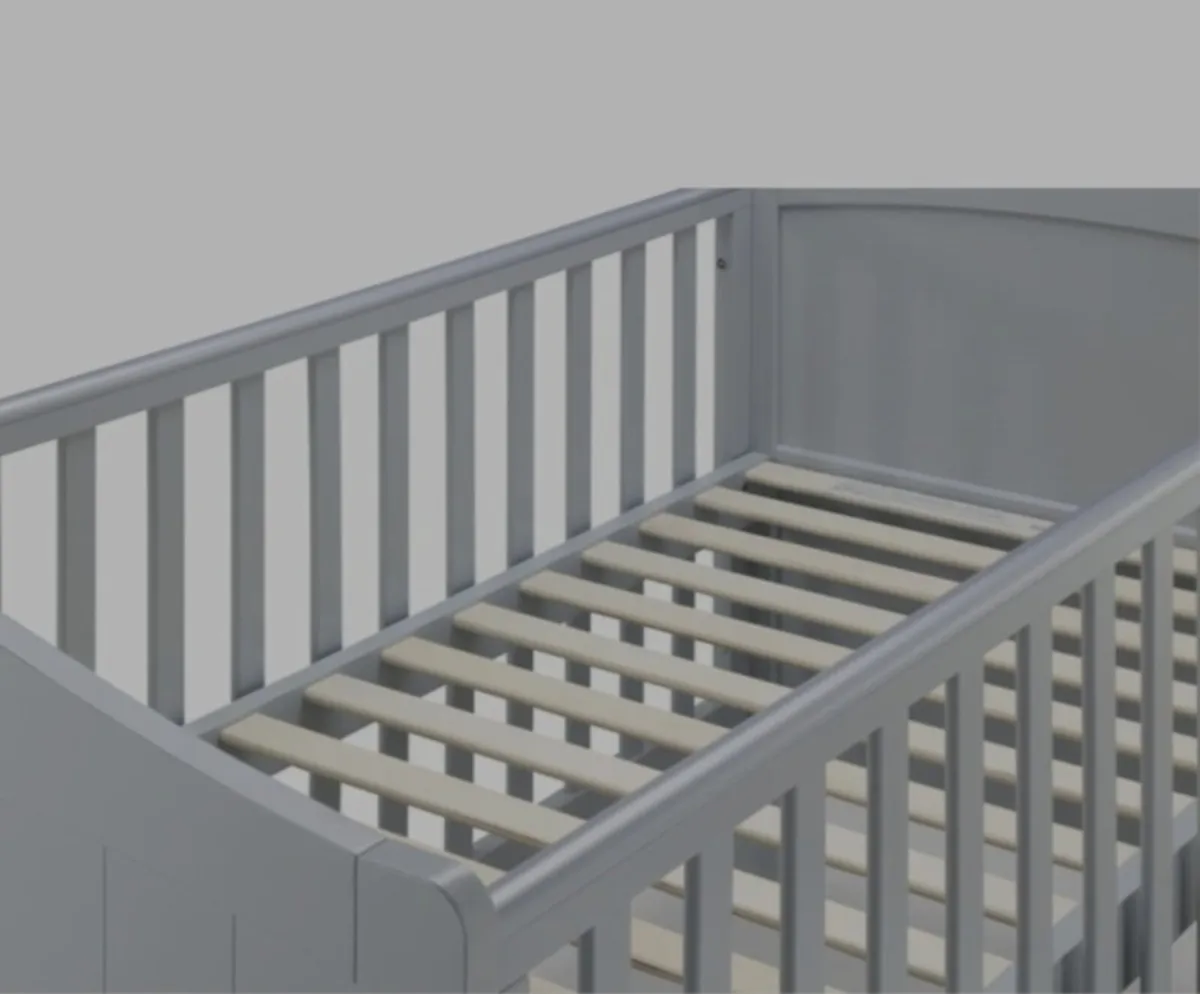 2 x Nested Sorrento Cot Bed in grey colour - Image 3