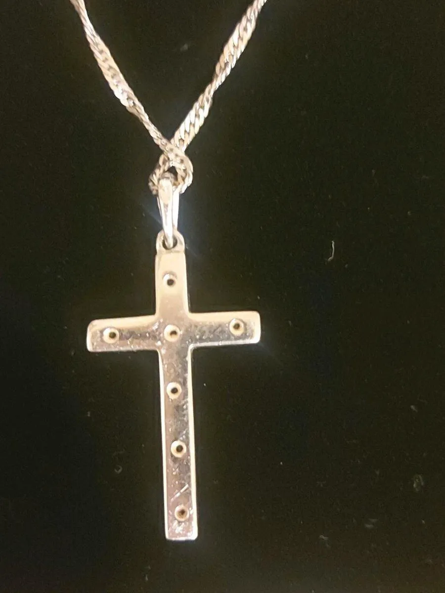 Gold Diamond Cross and chain for sale in Co. Galway for €295 on DoneDeal