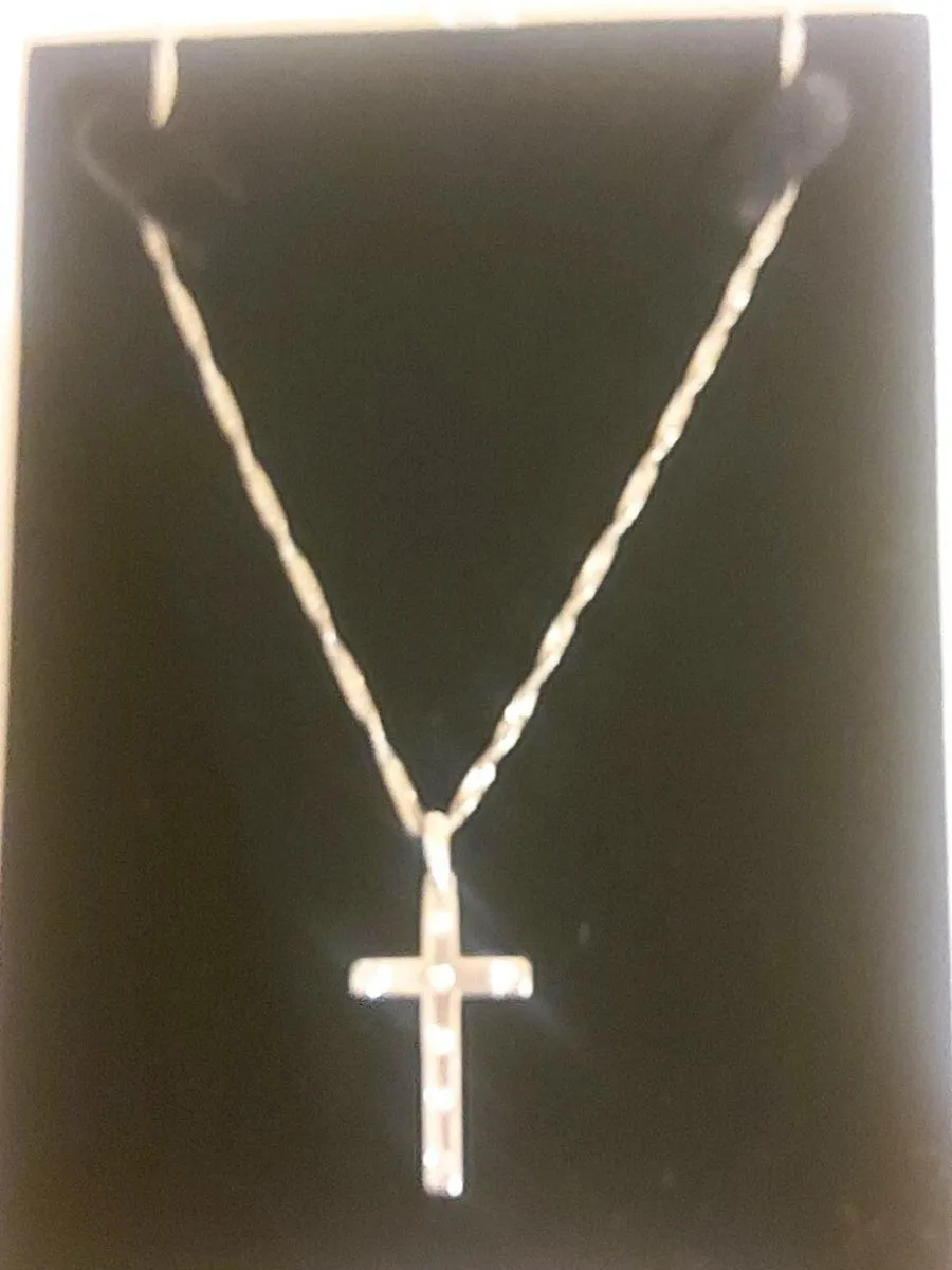 Gold Diamond Cross and chain for sale in Co. Galway for €295 on DoneDeal