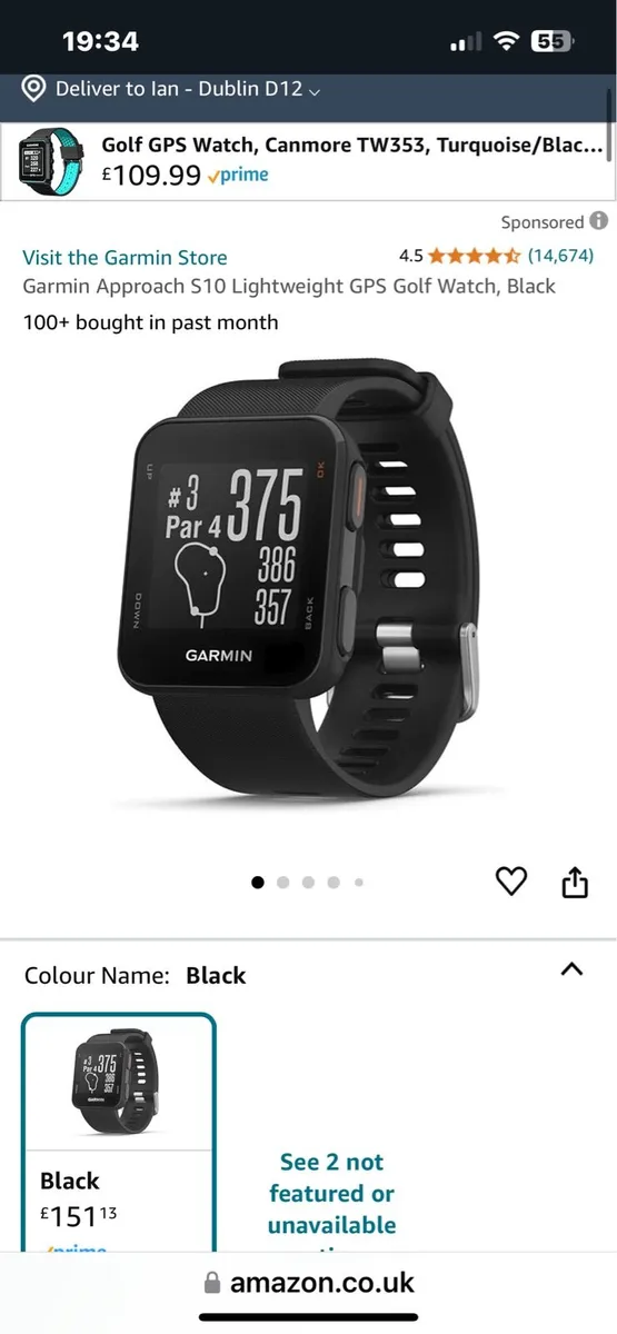 Garmin S20 Golf Watch - Image 1