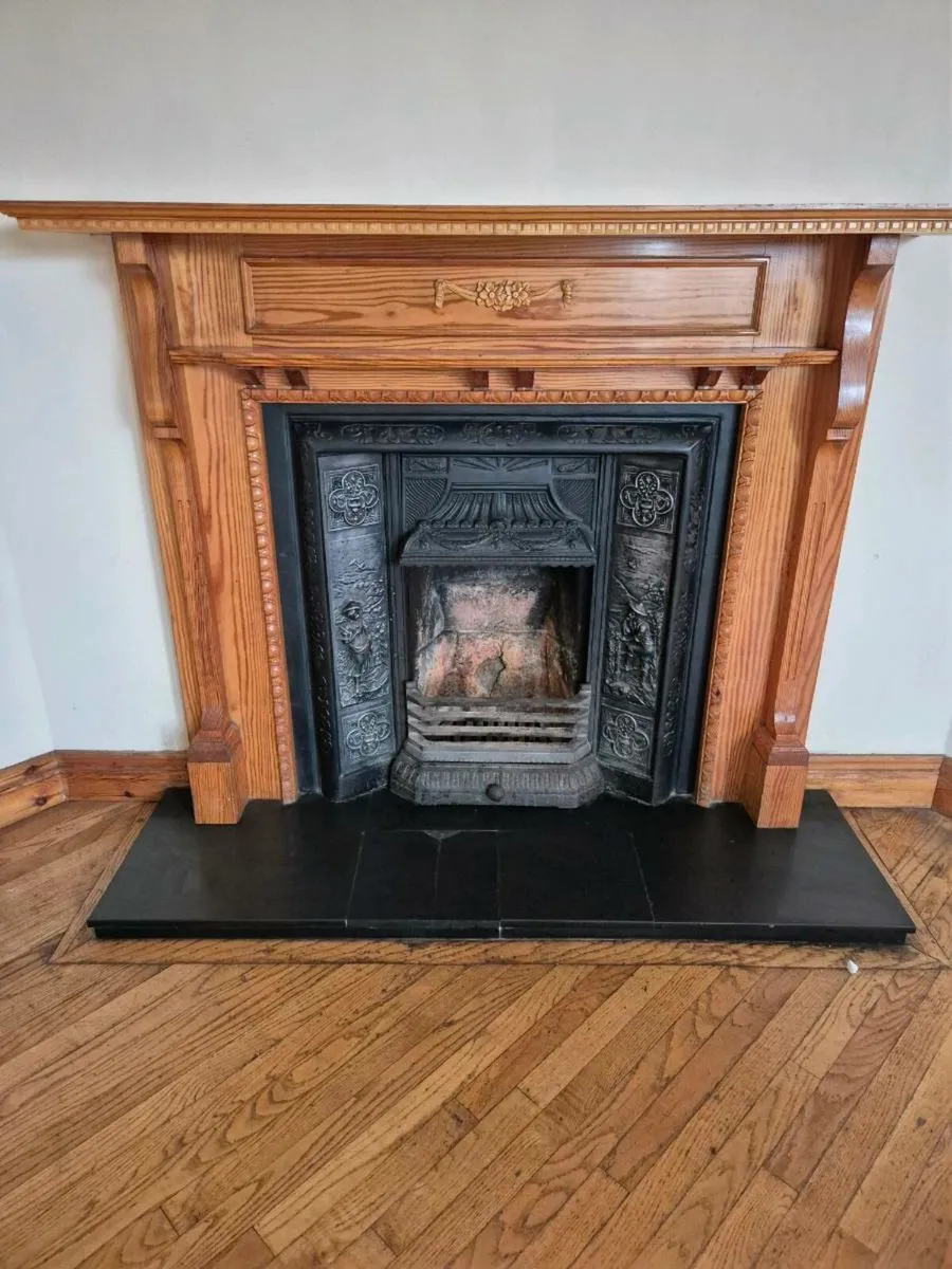 Fireplace cast iron and timber surround for sale in Co. Cork for €150