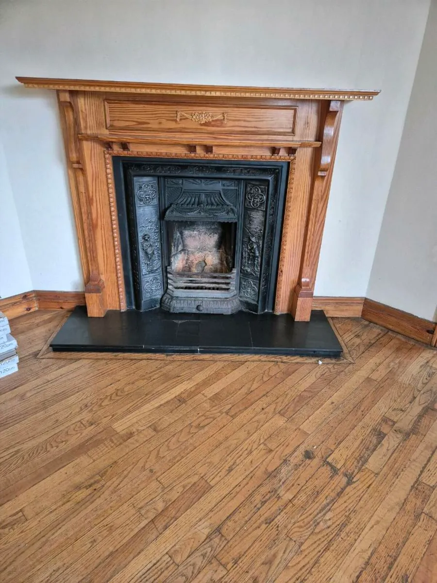 Fireplace cast iron and timber surround for sale in Co. Cork for €150