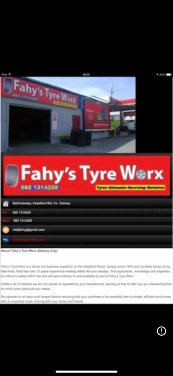 TYRE SALE GALWAY CITY FITTED & BALANCED for sale in Co. Galway for €40