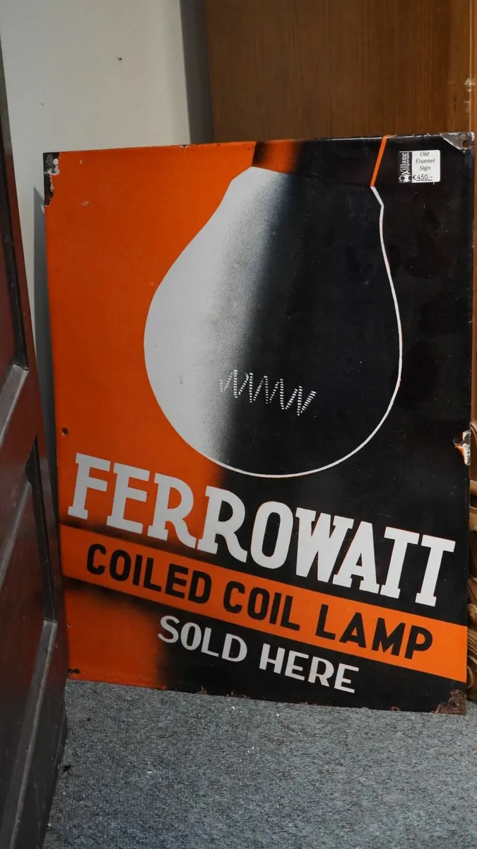 Original Vintage Ferrowatt Enamel Sign