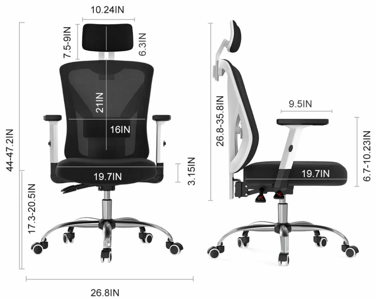 Hbada Ergonomic Office Chair with Lumbar Support for sale in Co. Dublin