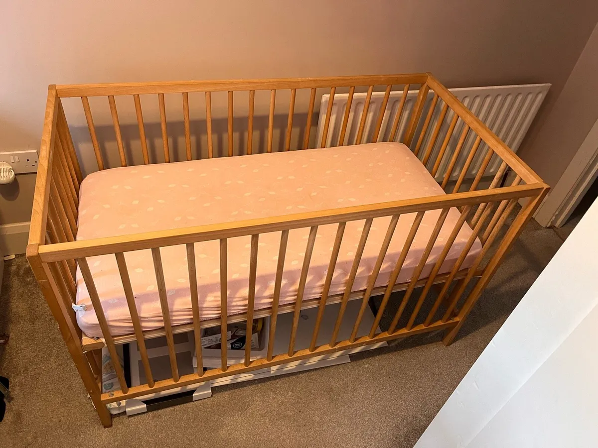 Wooden Baby Cot - Image 1