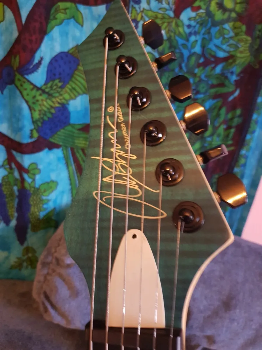 Chapman Guitars Ghost Fret Flame Blue Explorer. - Image 4