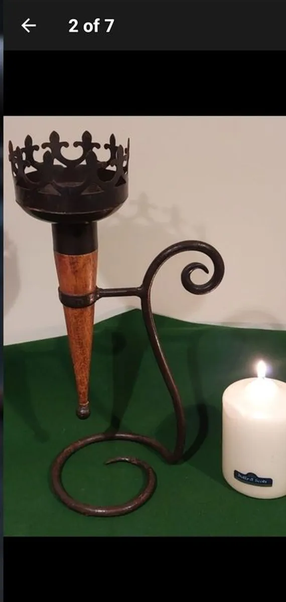 Wrought iron candlestick