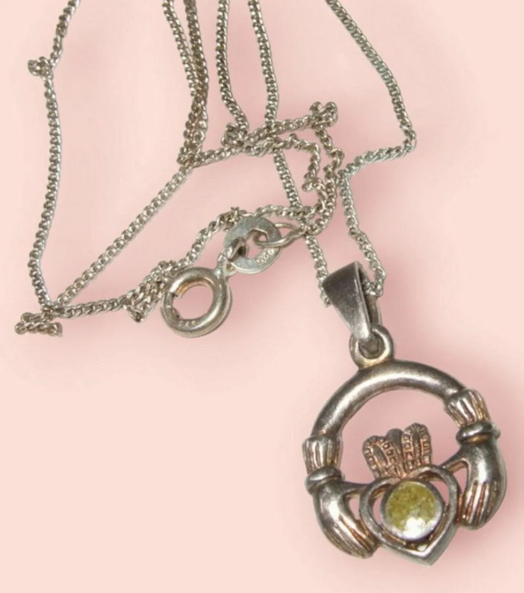 Vintage Hallmarked Silver Claddagh Pendant Chain for sale in Co. Offaly for 29 on DoneDeal
