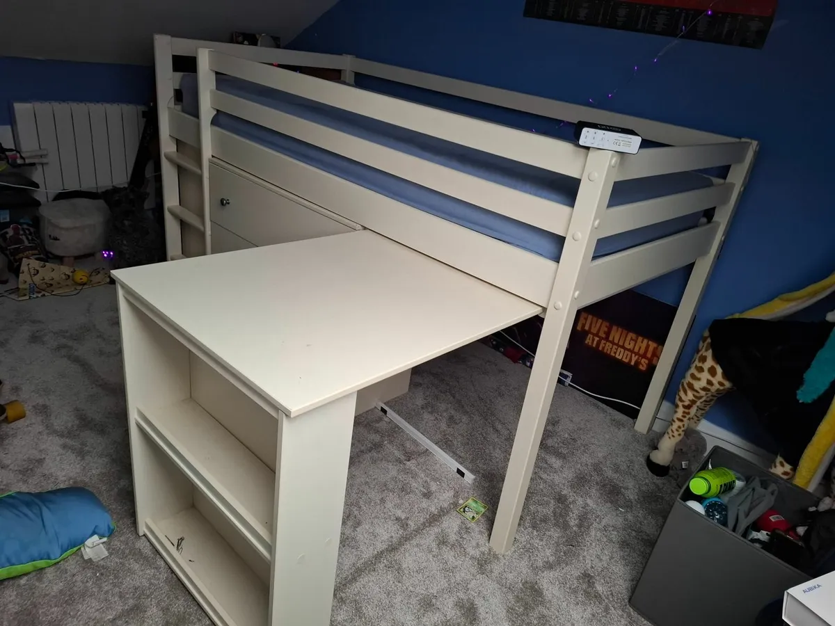 Mid sleeper bed with desk - Image 1