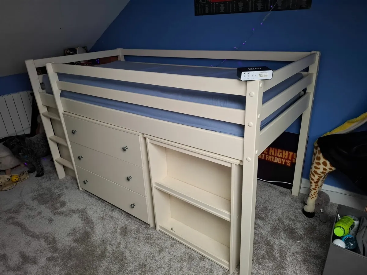 Mid sleeper bed with desk - Image 2