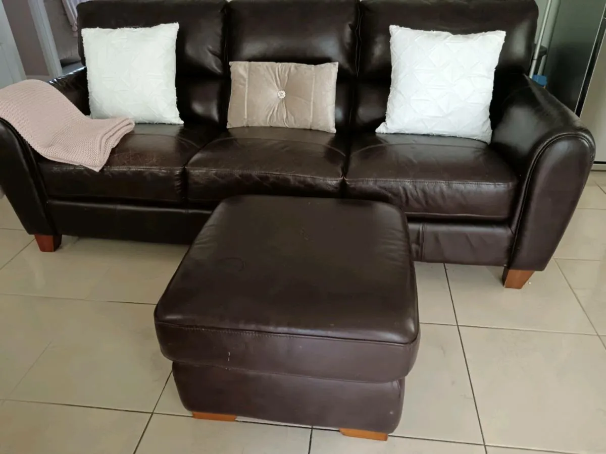 Sofa and footstool for sale in Co. Westmeath for €185 on DoneDeal