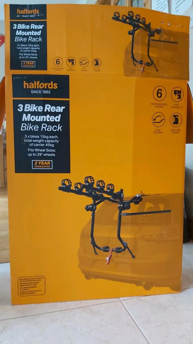 Halfords 3 bike rear mounted bike rack hotsell