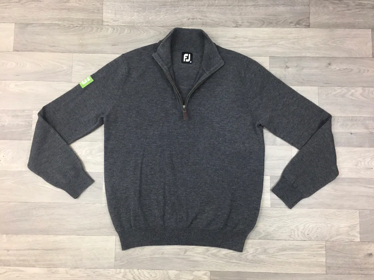 Footjoy FJ Wool Blend Half ZIP Golf Jumper Mens M - Image 1