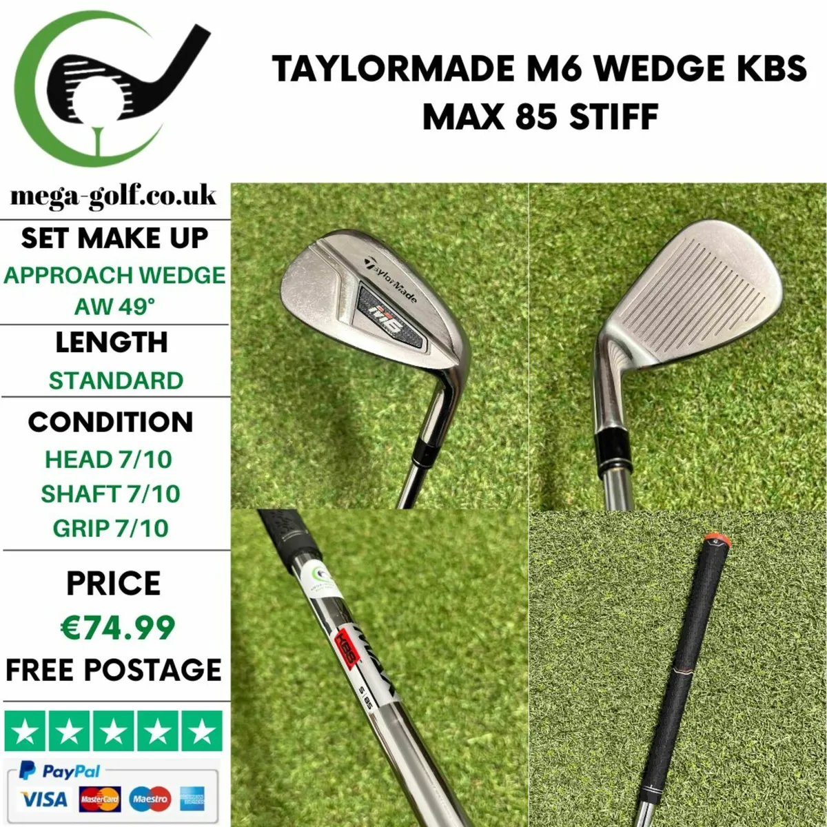 TAYLORMADE M6 WEDGE AW 49 KBS MAX 85 STIFF for sale in Co. Tyrone for 74 on DoneDeal