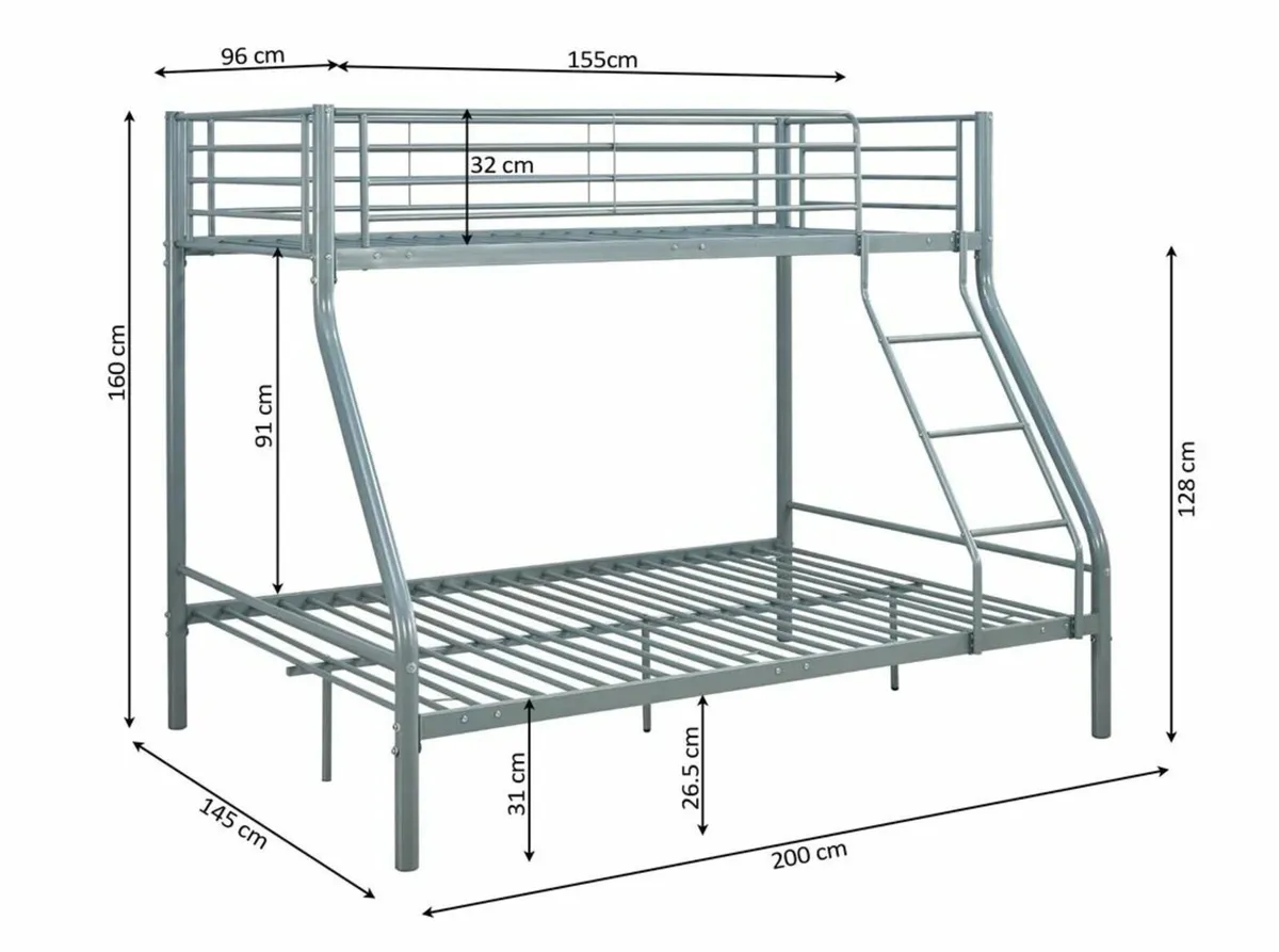 White Double Metal Bunk Bed – FREE DELIVERY - Image 3