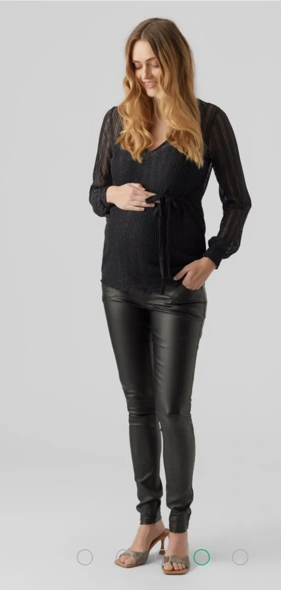 Leather effect Maternity Jeans - Image 1