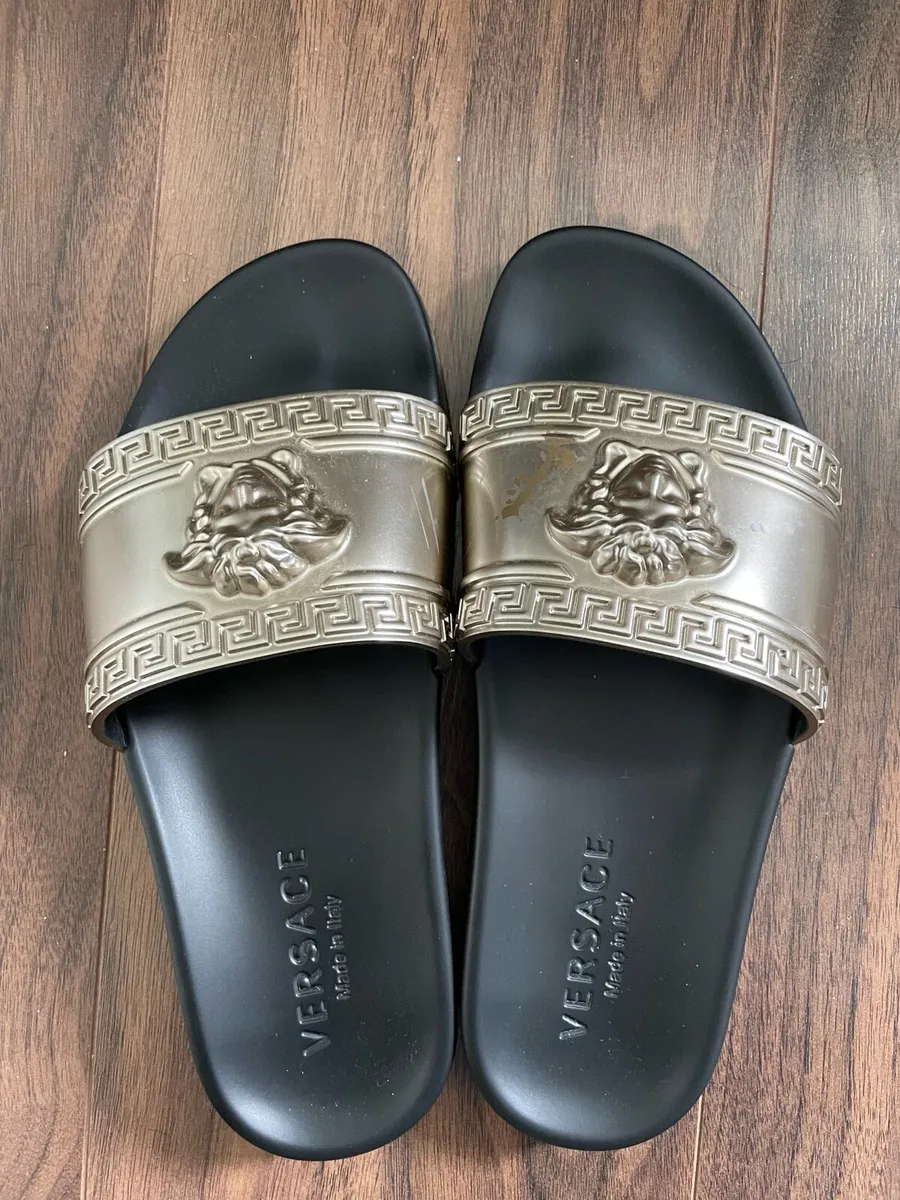 Versace Sliders Gold Uk 7 for sale in Co. Dublin for 100 on DoneDeal