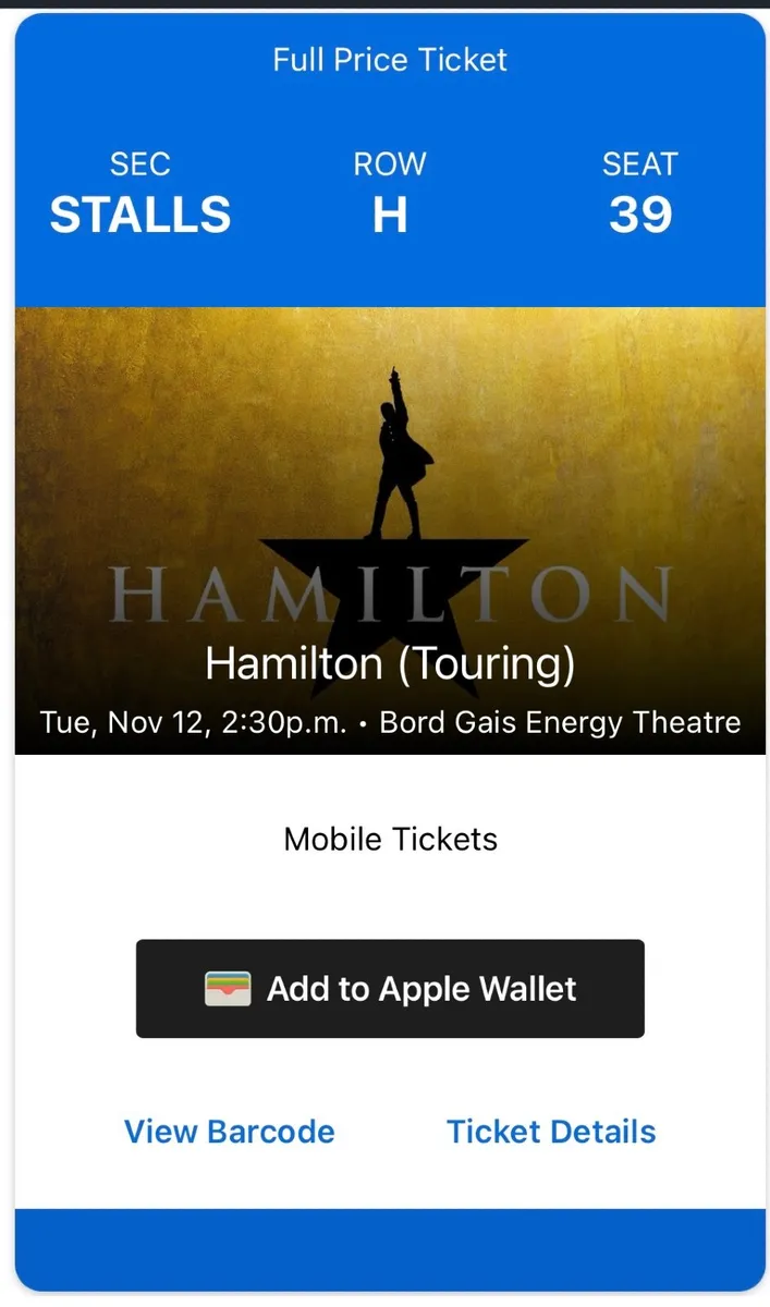 Tickets (Hamilton 12th nov) - Image 1