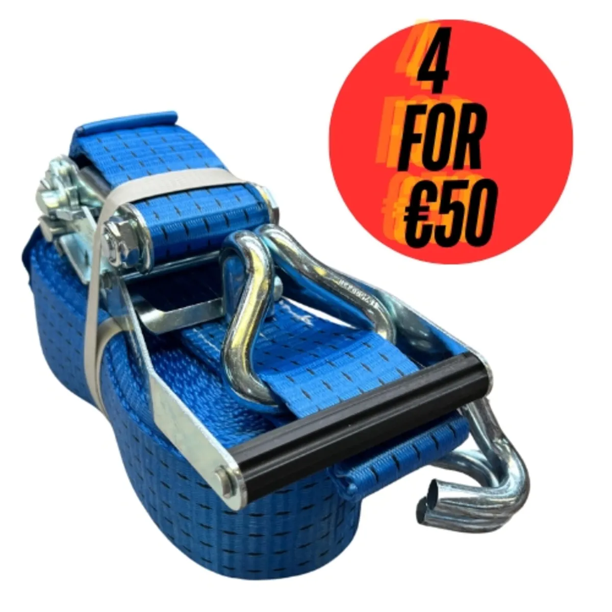 8M x 50MM Heavy Duty Ratchet Straps Buy 4 For €50