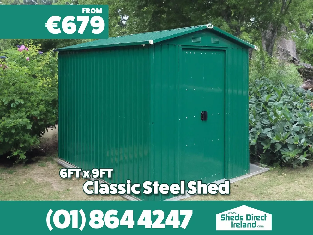 Classic 6ft x 9ft Steel Garden Shed - Image 1