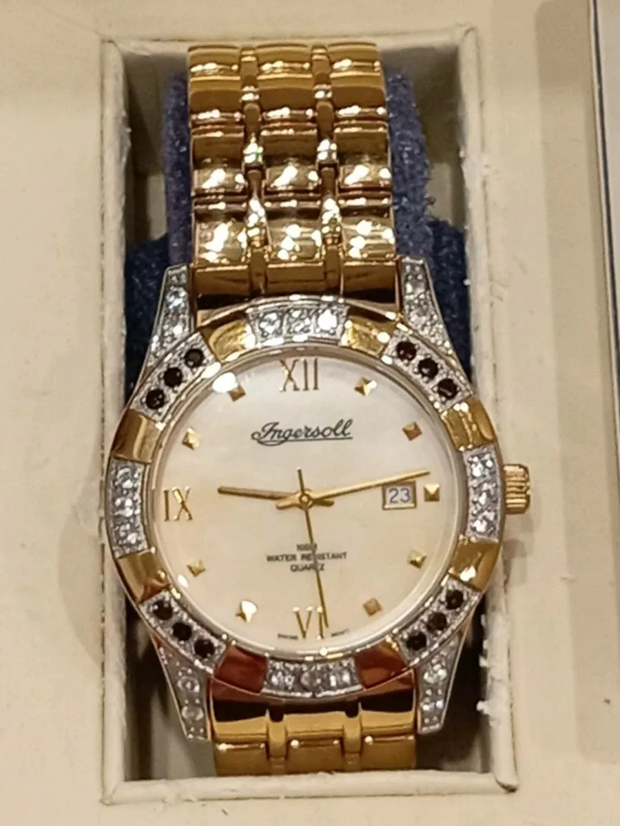 18k gold plated gents Ingersoll Gems watch - Image 1