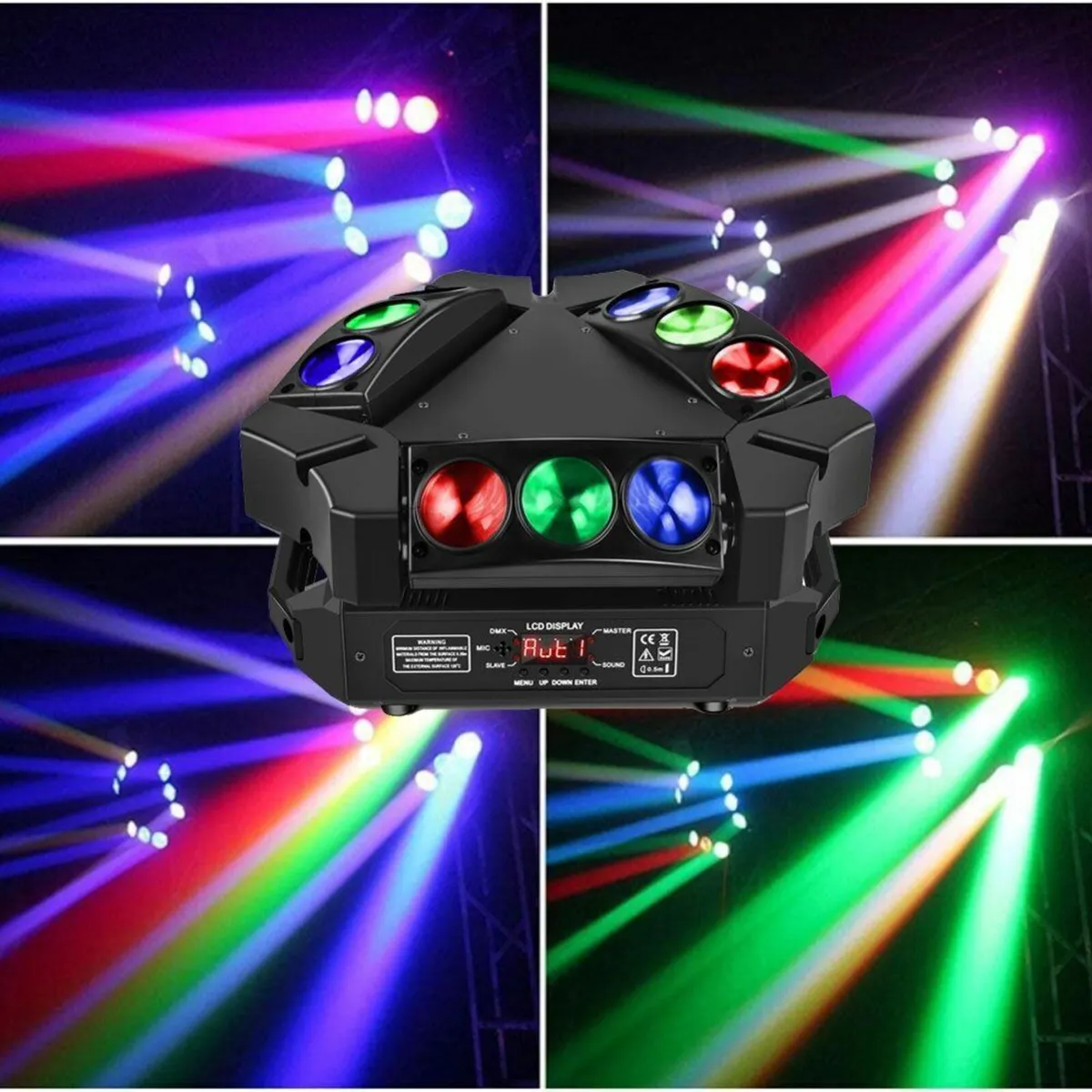 RGB Mini 9 LEDs Bird Moving Head Stage Light DMX-5 - Image 1