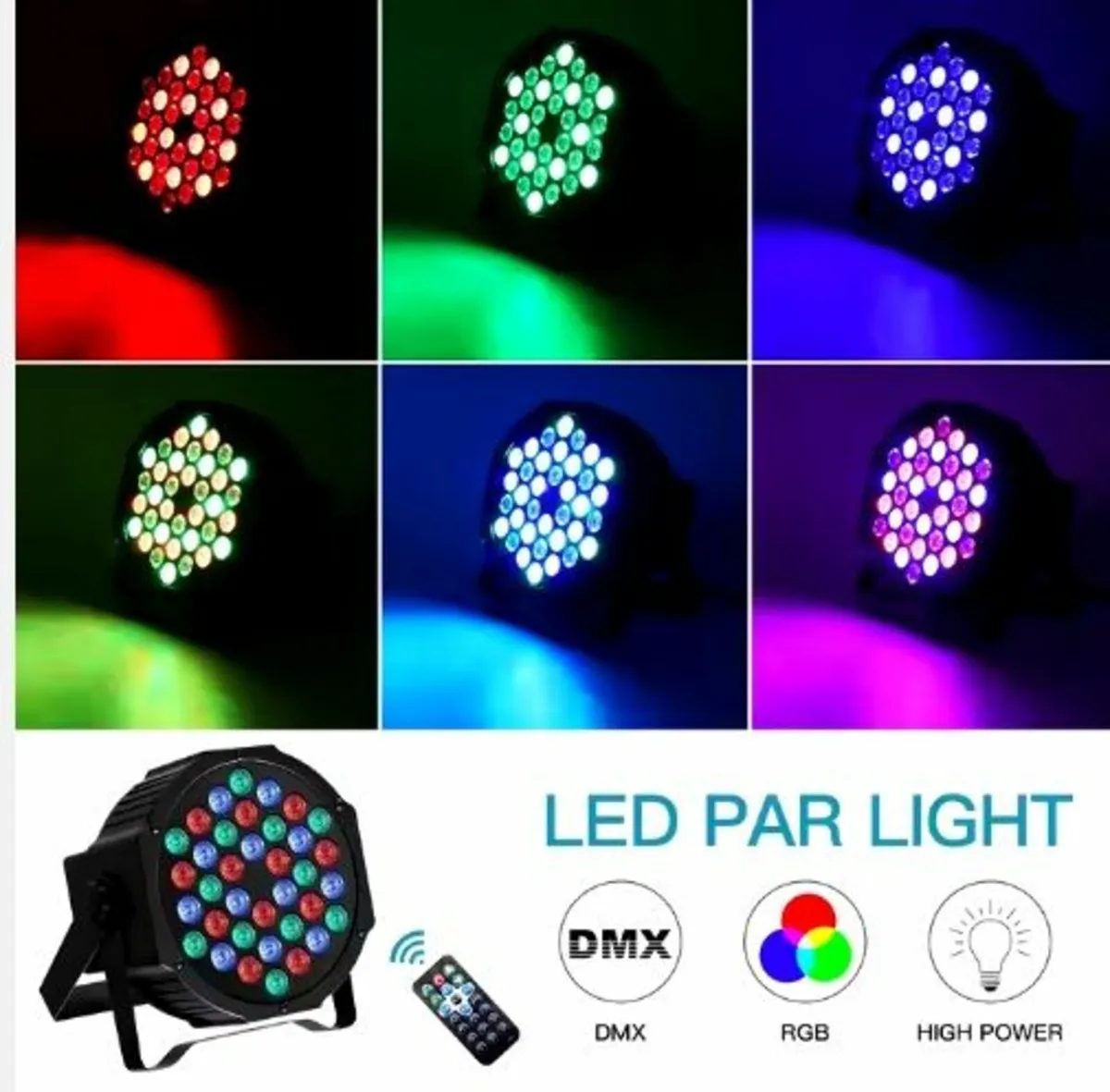 LED Par Light, RGB 36 LED Stage Lights Console 7CH - Image 1