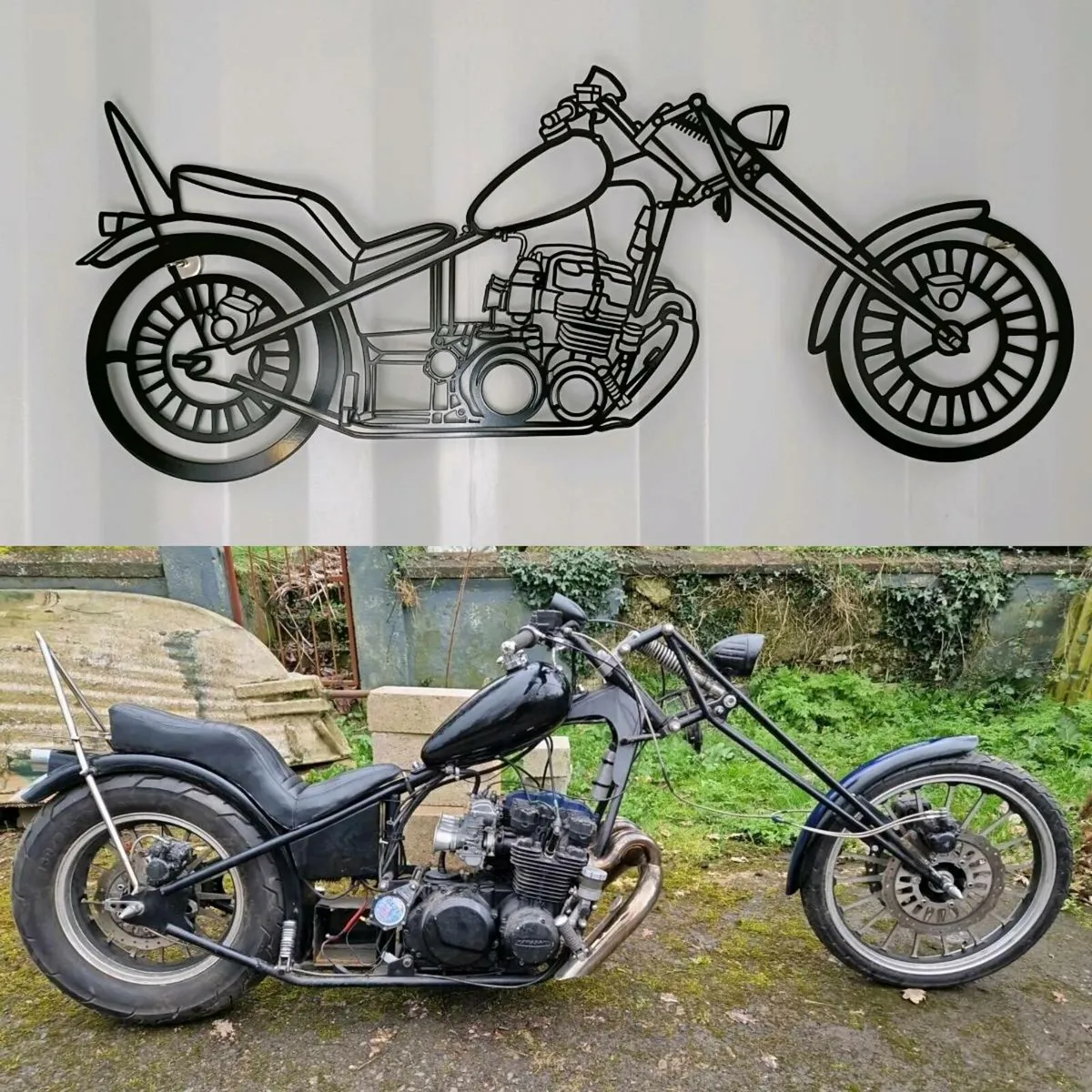 Custom Motorcycle Silhouette Wall Art - Image 1