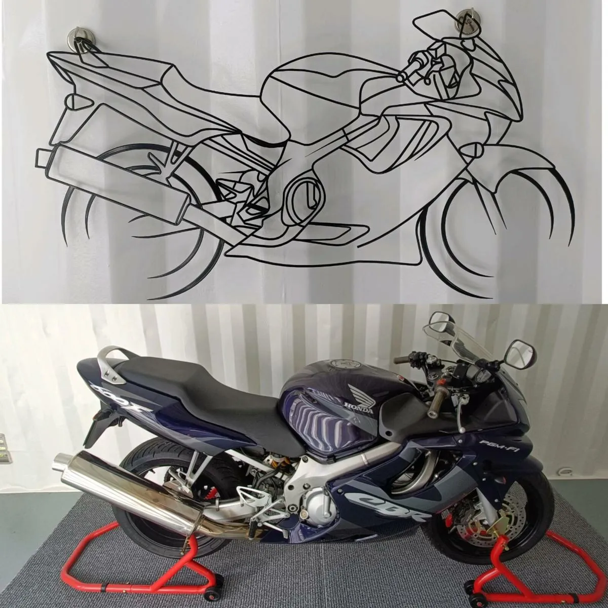 Custom Motorcycle Silhouette Wall Art - Image 2