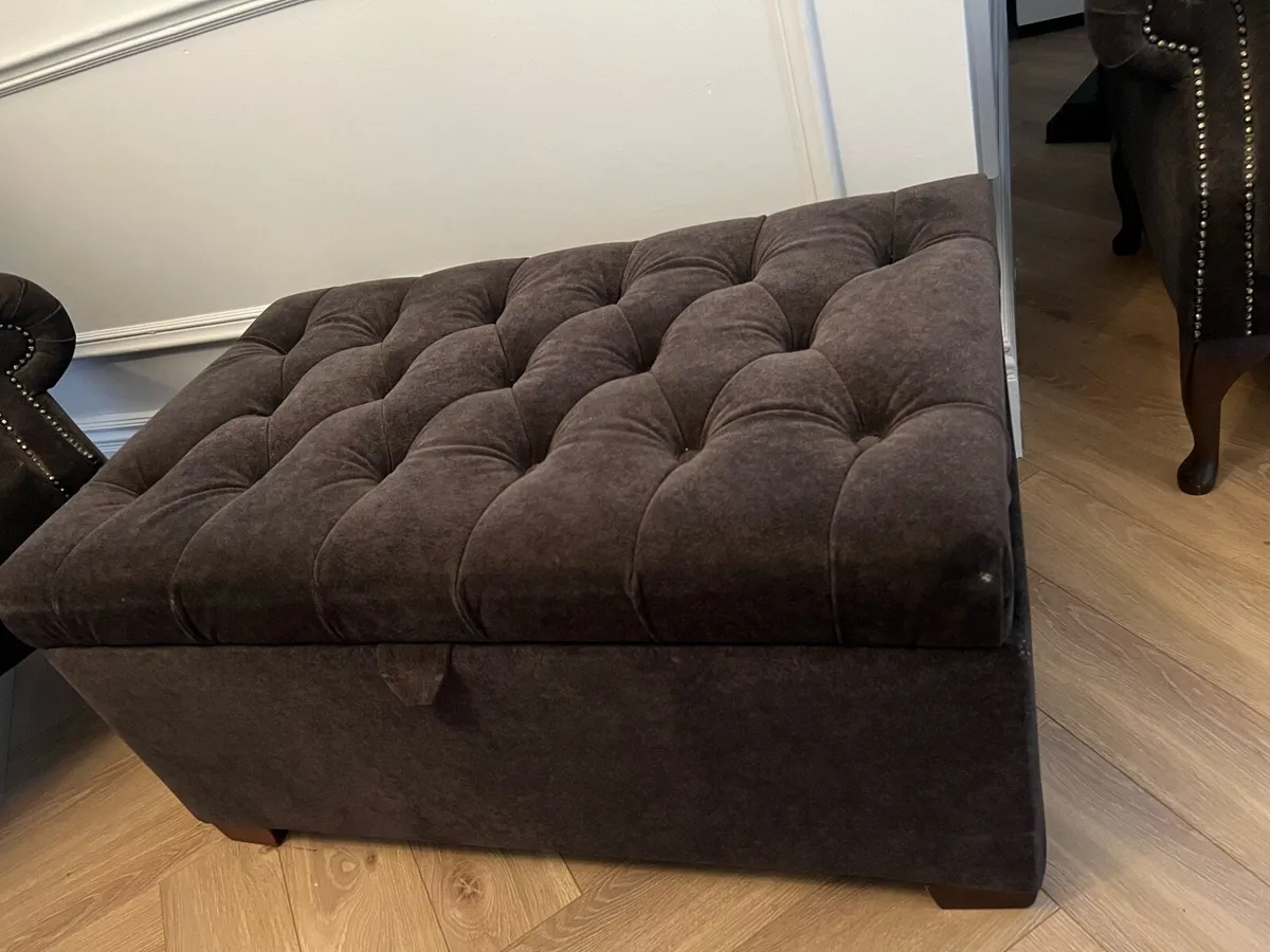 Large Brown aqua clean ottoman footstool