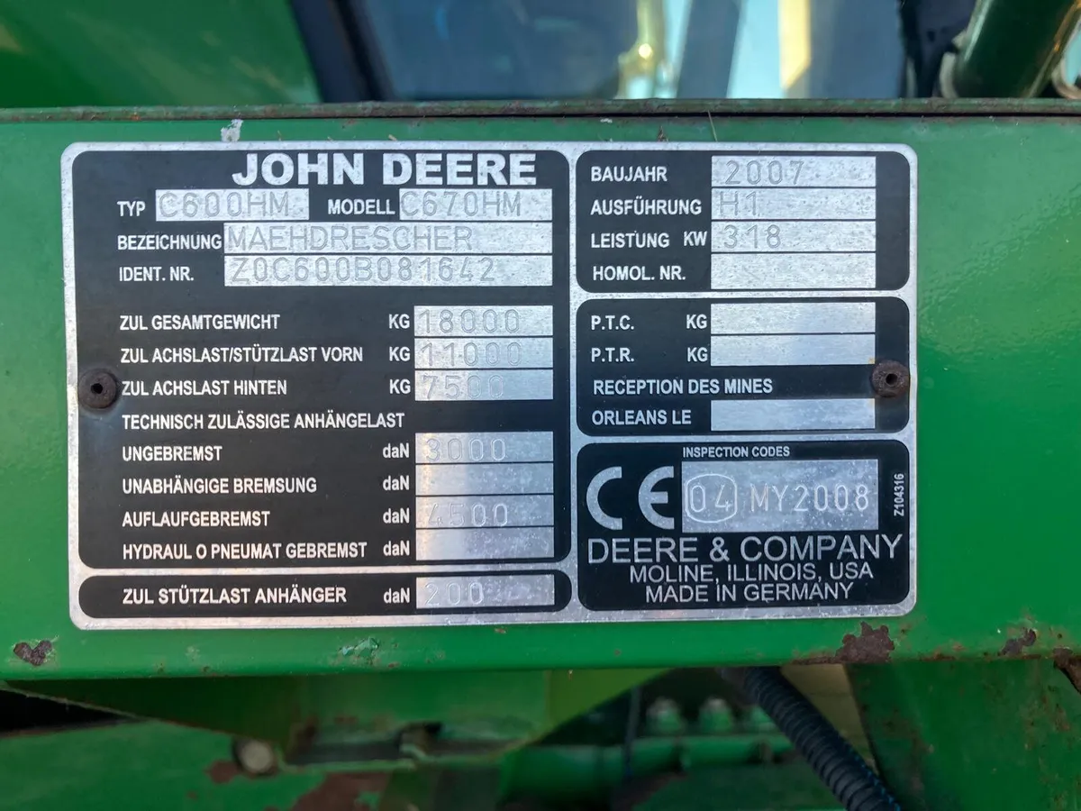 John Deere C670 2007 - Image 4