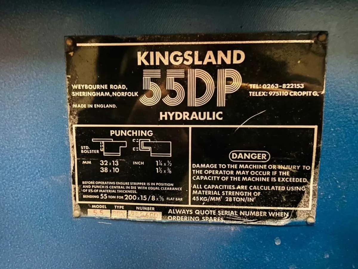KINGSLAND 55DP Double ended Punch Ironworker - Image 4