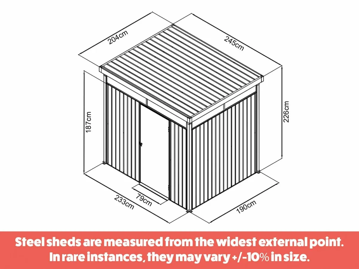 Premium Panoramic 8ft x 7ft Shed - Image 3