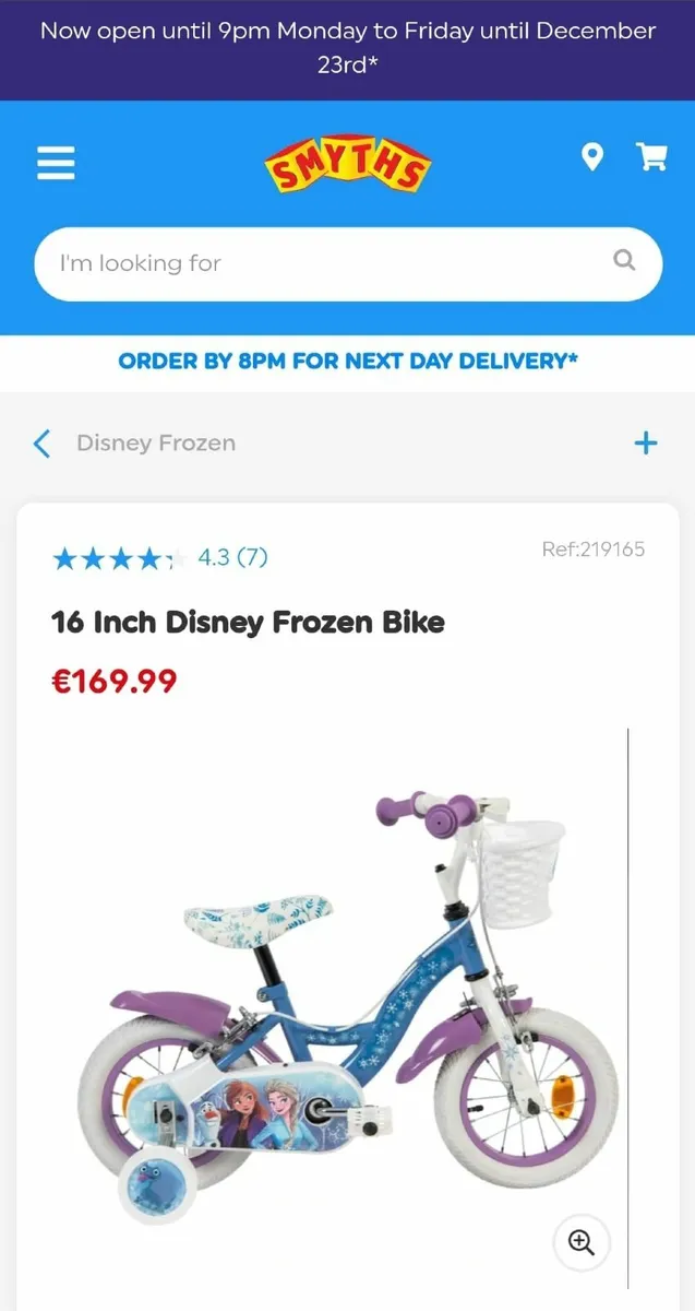 Girl s FROZEN bike 16 for sale in Co. Galway for 70 on DoneDeal