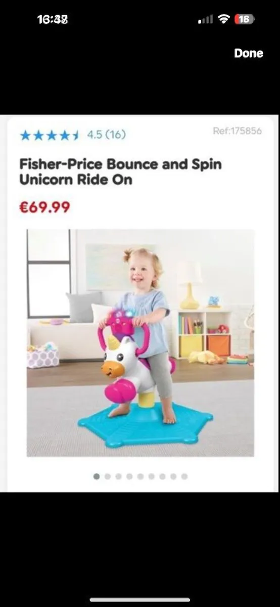 Fisher price unicorn ride on sales