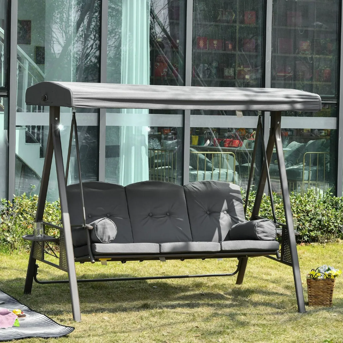 Steel Swing Chair Hammock Garden 3 Seater Canopy w for sale in Co. Dublin for 402 on DoneDeal