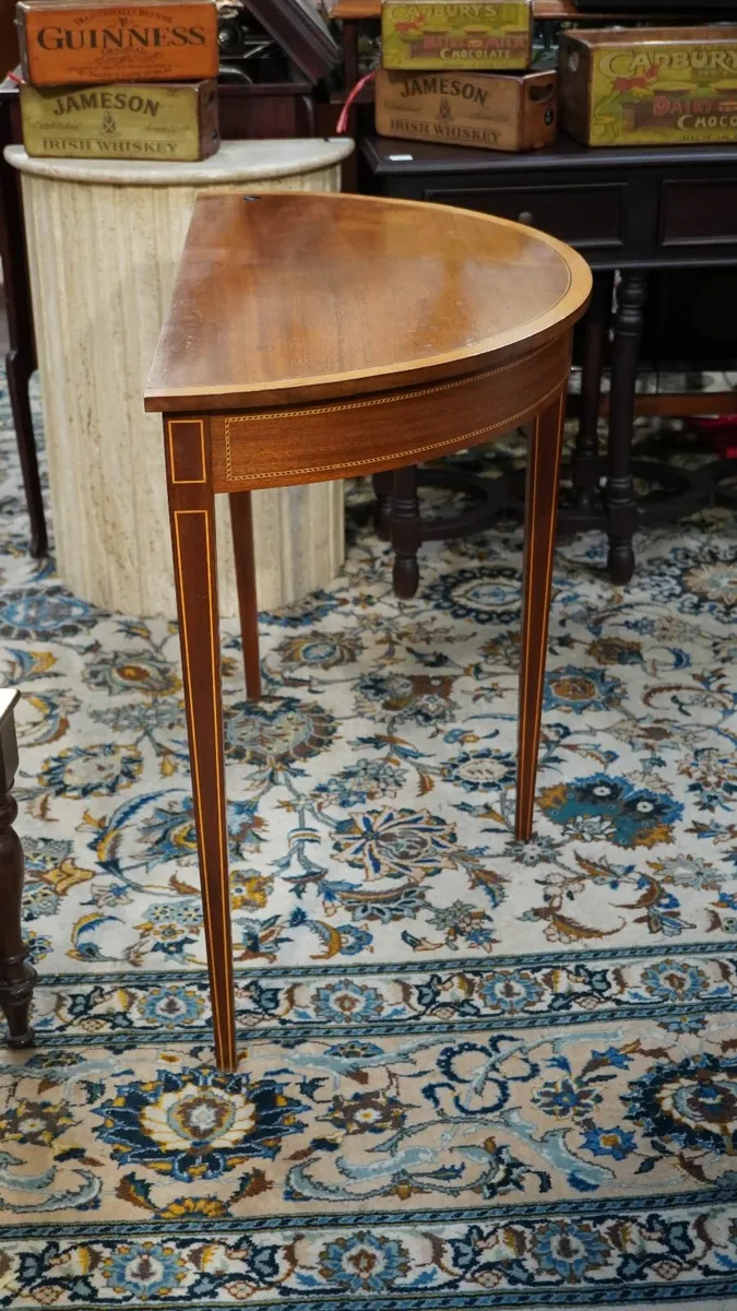 Edwardian-Style Demilune Table - Image 3