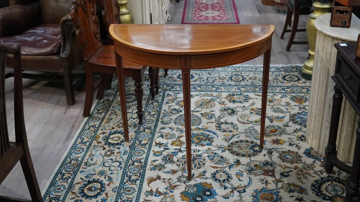 Edwardian-Style Demilune Table - Image 1