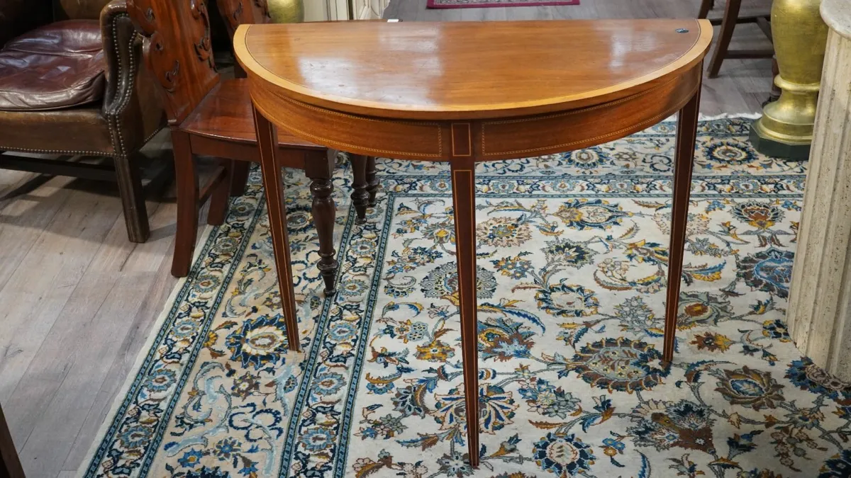 Edwardian-Style Demilune Table - Image 4