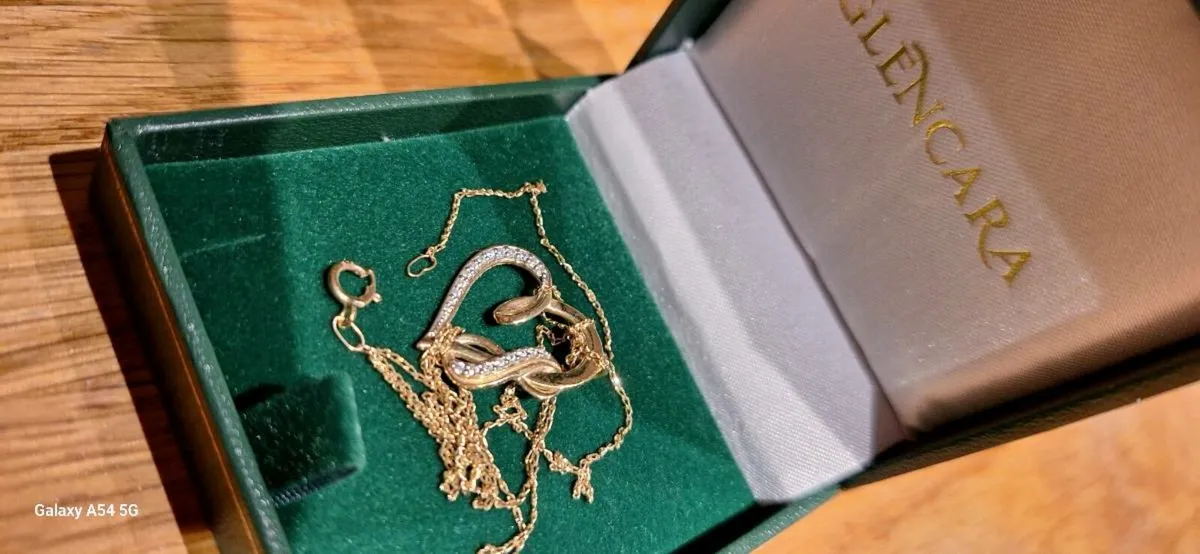 Gold Diamond Infinity Necklace - Image 1