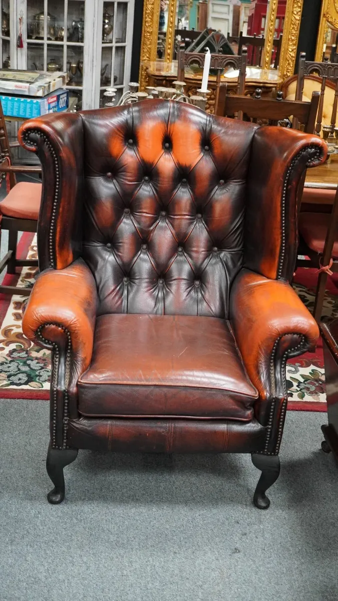 Vintage Chesterfield Wingback Leather Armchair for sale in Co. Kerry for 750 on DoneDeal