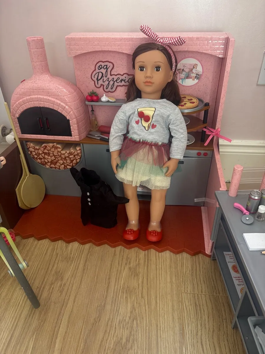 Our Generation Pizzeria, bike and doll - Image 1