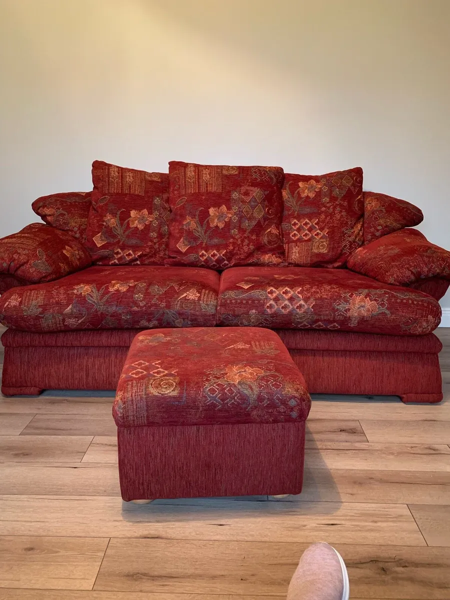 3 Piece Sofa with foot stool - Image 1